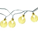 INST 16.4Ft 30 LED Crystal Ball Solar Powered Outdoor String Lights for Outside Garden Patio Party C