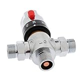 Homyl サーモスタット　ソーラー給湯器　バルブ　ミキサー　混合　シャワー　恒温　蛇口　約108x97ミリメートル