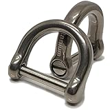 [キャット ハンド] チタン-Dカン-D-リング-レザークラフト-パーツ-スマート-キー-DIY-ハンドメイド (シルバー M/シャフト部内幅 12mm / 2個セット)