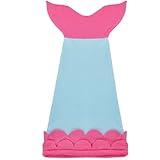 FEESHOW Kids Mermaid Tail Living Room Blanket Soft Cozy Fleece Cuddle Wrap Sleeping Bag (M Blue & Ho