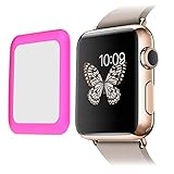 Apple Watch 強化ガラスフィルム 硬度9H 指紋防止気泡防止飛散防止透過率98% 表面硬度9H Apple Watch (38mm)適用 全て五色 (レッド)