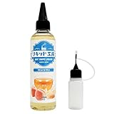 プルプラ 国産 電子タバコリキッド VAPE(ベイプ)リキッド 大容量 120ml 便利な目盛付きボトル ニードルボトル 10ml付き (ピーチティー)