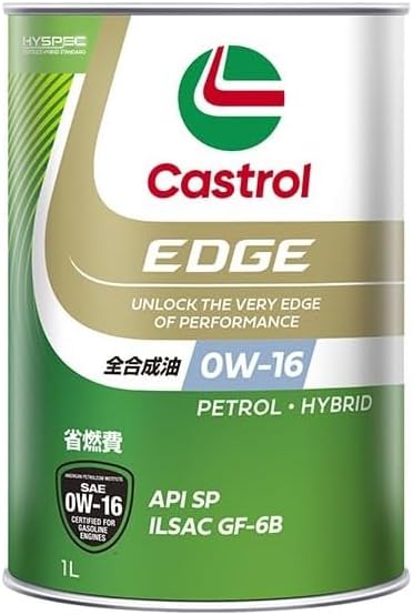 Castrol Engine Oil EDGE 0W-16 API SP 33.8 fl oz (1 L) For 4 Wheeled Gasoline Vehicles, Full Synthetic Oil - 1