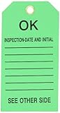 Brady 86682 5-3/4" Height, 3" Width, B-853 Cardstock, Black On Green Color Scaffolding Tag (Pack Of 