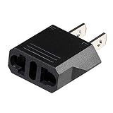 REAK日本変換プラグ aタイプ ヨーロッパ 電源変換プラグ 海外 日本 C→A 国内で海外の電気製品が使える 黑 (2, Aタイプ黑)