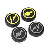 DLseego Switch アナログスティックカバー switch スティックカバー Switch/Lite/Oled 対応 Joy Con 親指グリップキャップ シリコン コントロール キャップ ジョイコンスティックカバー 可愛い Joy Con 保護カバー 滑り止め (4個セット)黄色い+グレー