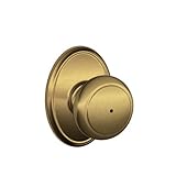 Schlage F40AND609WKF Wakefield Collection Andover Privacy Knob, Antique Brass Schlage Lock Company [