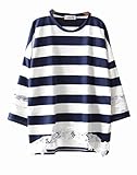 (マーシェル) Marshel マタニティ トップス ボーダー 長袖 レディース お出かけ用 かわいい おしゃれ シンプル ネイビー×ホワイト L