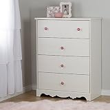 South Shore Lily Rose 4-Drawer Chest, White Wash [並行輸入品]