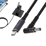 タイプ C - DC 電源ケーブル | 編組高速充電 140W PD ナイロン アダプター ケーブル ノートブック pe C オス - DC 編組ケーブルは、28V 5A 充電電力 140 ワットのゲーム用ラップトップ PD 高速充電に適しています。| 職場用の黒いアダプターケーブル、家庭用、旅行用のユニバーサル電源コード