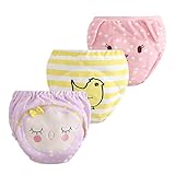 MAMDADKIDS トレーニングパンツ ベビー 女の子 ベビーパンツ ショートパンティー 中股4層 トレパン パンツ 子供下着 赤ちゃん 幼児 肌着 おむつパンツ パンパンツ 3枚組 防水加工 80