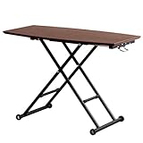 SINAPP 昇降式テーブル リフトテーブル 車輪付き ガス圧 幅100 SIK1122 ブラウン