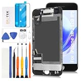 SRJTEK For iPhone SE 2020 4.7インチ オリジナル液晶パネル フロントカメラ・イヤースピーカーフレックス付き A2275 A2298 A2296 タッチパネルデジタイザー 画面交換 修理工具付き
