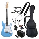 Photogenic フォトジェニック エレキギター 初心者入門 ビギナーセット STタイプ ライトブルー ST-180/UBL [ソフトケース/シールド/ミニアンプ/チューナー/ヘッドフォン/ストラップ/ピック/ピックケース/クロス/調整用レンチ付属]