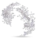 ヘッドドレス ウェディング 髪飾り シルバー リーフ ブライダル ビジューパール 花嫁 結婚式 パーティーヘア アクセサリー 【J's select】