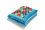La Millou - Baby - Toddler Blanket with filling - Cotton - Minky (26 x 30 in) (Jelly Bears-Turquoise