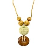 Lil' Teethers HandMade Nursing & Teething Necklace made of Natural Safe Untreated Wood and Crochet K