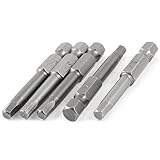 ハードウェアツールグレー磁気4ミリメートルヒントヘキサゴンドライバービット5個