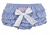 Ruffle Butts ラッフルバッツ おむつカバー フリルブルマ　春夏　上品なブルーシャンブレー　Blue Chambray RuffleButt (6-12m(70cm))
