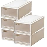 Fits フィッツケース 衣装ケース まとめ買い5個セット 押入れ用 ミドル カプチーノ