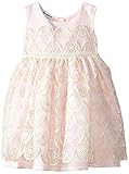 Blueberi Boulevard Baby-Girls Newborn Sleeveless Lace Overlay Satin Beaded Dress Pink 3-6 Months [並行