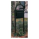 YKK ap製おしゃれ郵便ポスト ポスティモネームプレート付（シール文字）前入・後出 F2型（カームブラック） メールボックス