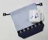 耐熱コップ（食洗機対応） コップ袋（ナイロン裏地付）セット　いかり柄 日本製