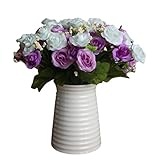 BULARY　造花　薔薇　バラ　花束　高品質ローズ　プレセント　ギフト　インテリア　結婚式　誕生日　発表会　入学式　卒業式 4色から選べる　ライトパープル