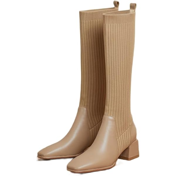 Amazon | [Arklove] チャンキーヒールレディースロングニット