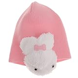 赤ちゃん　子供　ウサギ　耳あて　キャップ　暖かい　冬　ニット帽子　ウール　帽子　ギフト　全5色 - ピンク