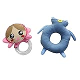 2 PCS、手作りの少女ラトル、青いキャンバスのベアおもちゃ