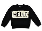 SMILE8...☺（スマイルエイト）子供服 ベビー 【HELLO BYE セーター】 おしゃれ かわいい セーター 男の子 女の子 子供 ロゴ トレーナー 長袖 ロングシーズン カットソー ブラック