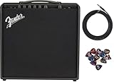 Fender Mustang LT50 1x12インチ デジタルエレキギター 50ワット コンボアンプ バンドル 24ピックと10フィートの楽器ケーブル付き