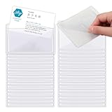 heizi ポケットシール 名刺 カード クリア 貼れる 名刺ポケット 名刺ホルダー 手帳 ラベルホルダー 粘着 (名刺・カードサイズ 35枚)