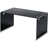 インテリア 家具 便利 おしゃれ ローテーブル/強化ガラステーブルS 長方形 ガラス天板 ［リビング家具］ PT-28BK ブラック(黒)