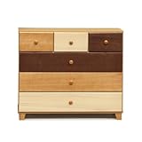 大川家具 nakakei チェスト マルーン2(本体ナチュラル色) 90cm幅4段 126813