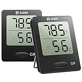 Habor 2パック デジタル 湿度計 屋内 温度計 湿度計 スタンド 壁掛け マグネット 温室 家 キッチン 車