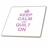 3dRose ct_157760_7 Keep Calm and Quilt On-Carry on Quilting-Quilter Gifts-Pink Fun Funny Humor Humor