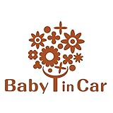 imoninn BABY in car ステッカー　【パッケージ版】　No.28　幸せの花　（茶色）