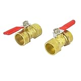 uxcell　ボールバルブ　エア　空気圧　ガス　1/2BSPオス－1/2BSPオネジ　 2個入り
