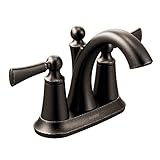 Moen 4505ORB Wynford Two-Handle Centerset High Arc Bathroom Faucet, Oil Rubbed Bronze by Moen