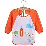 Pumpumly 長袖 エプロン 防水 ベビー お食事用 赤ちゃん 幼児 お食事