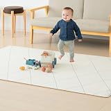 Nebio(ネビオ) リバーシブル低反発プレイマット 130cm×190cm 床暖房対応 ベビーマット もっちり質感 ベビー キッズ シンプル デザイン 子供部屋 リビング (ホワイト×ダイヤ)