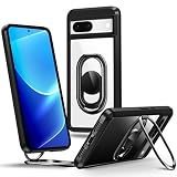 Rockaway 互換性 Google Pixel 7A用 ケース スマホリング スマホグリップ 角度調節可能 折り畳み 耐衝撃 スタンド機能 軽量 落下防止 スマホケース グーグルピクセル7A 用カバー - ブラック
