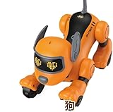 ロボット犬のおもちゃ 子供用 8 9 10 11 12、リモコン犬、子供用ロボット犬 8-12、ペットロボット、電動犬のおもちゃ、ロボット犬、5 6 7 8 9 10 11 12歳 男の子 女の子 ブルー スタントドッグ ロボット犬 ペットロボット ロボットおもちゃ 英語指示 知育玩具 子供 誕生日プレゼント (オレンジ色(音声対話))