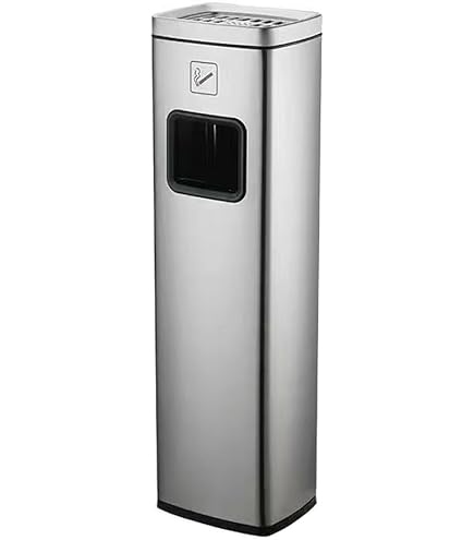 スタンド型灰皿 シルバー 灰皿 スタンド 灰皿スタンド 屋外 タバコ 煙草 円形 自立 蓋付き