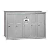 Salsbury Industries 3505ARU Recessed Mounted Vertical Mailbox with 5 Doors and USPS Access, Aluminum