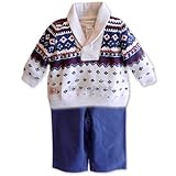 (ラルフローレン) Ralph Lauren ジャガード柄　トップス＆パンツ セットアップ 【並行輸入品】 (3M/60ｃｍ)