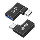 TRkin Type-c変換USB 90度エルボtype-c変換ヘッドusb 3.0 OTG変換器Uディスク変換ヘッド2個入5 Gbps高速データ転送車載変換ヘッド（黒）
