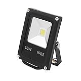 DealMux AC 85-265V 10W LEDフラッドライトランプ屋外照明ウォールマウントスポットライト防水景観スポットライトや庭の装飾アルミ合金ピュアホワイト6500K